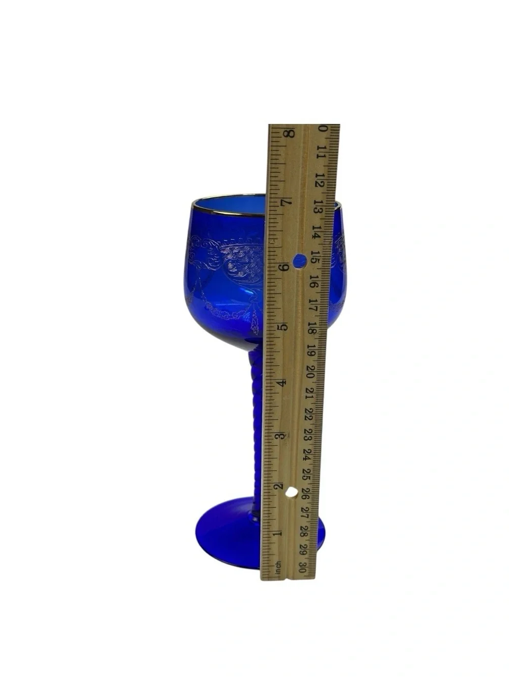 Cobalt Blue Twisted Stem Wine Glasses - Set of 6